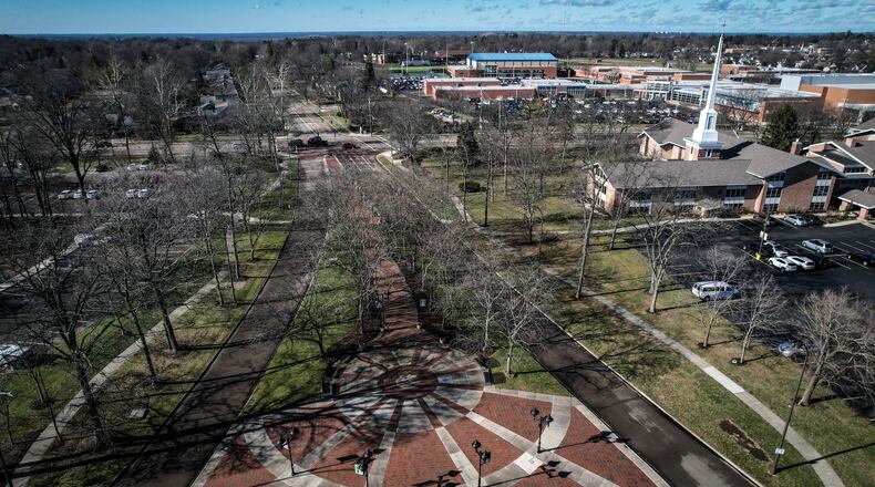 This is an aerial photograph looking west on Lincoln Park Blvd. Fairmont Kettering High School is pictured in the background on the right. JIM NOELKER/STAFF