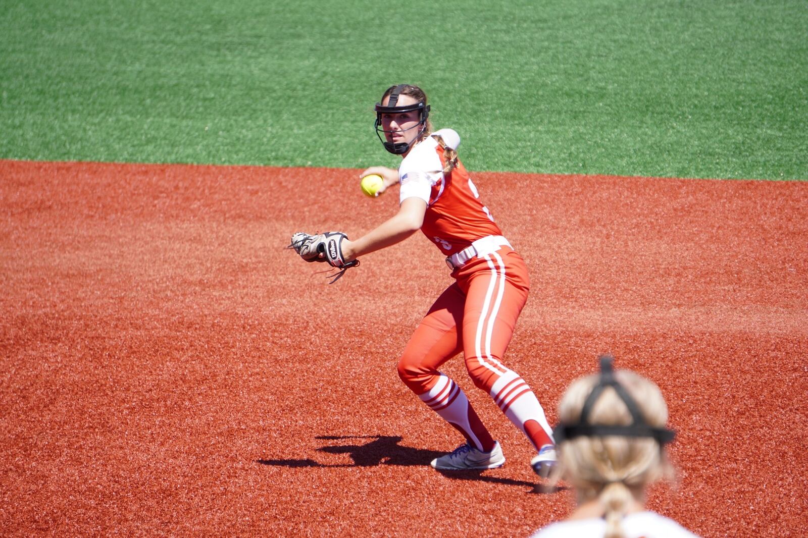 Fairfield's Jillian Huey makes a play to first base against Austintown-Fitch in a Division I state semifinal on Friday at Akron's Firestone Stadium. Chris Vogt/CONTRIBUTED
