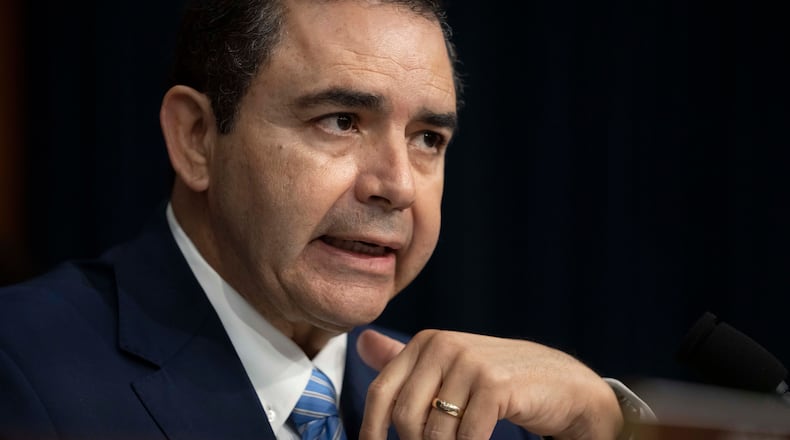 FILE - Rep. Henry Cuellar, D-Texas, speaks during a hearing of the Homeland Security Subcommittee of the House Committee on Appropriations on Capitol Hill, April 10, 2024, in Washington. (AP Photo/Mark Schiefelbein, File)