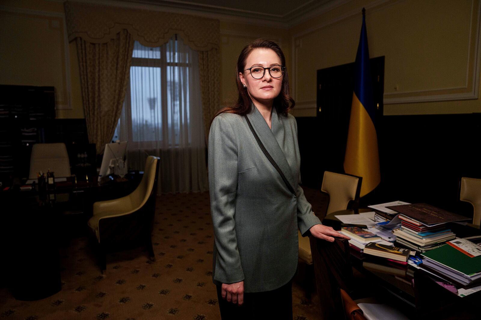 FILE - Yuliia Svyrydenko, Ukraine's Minister of Economy posses for photo during an interview with The Associated Press in Kyiv, Ukraine, Jan. 16, 2025. (AP Photo/Evgeniy Maloletka, file)