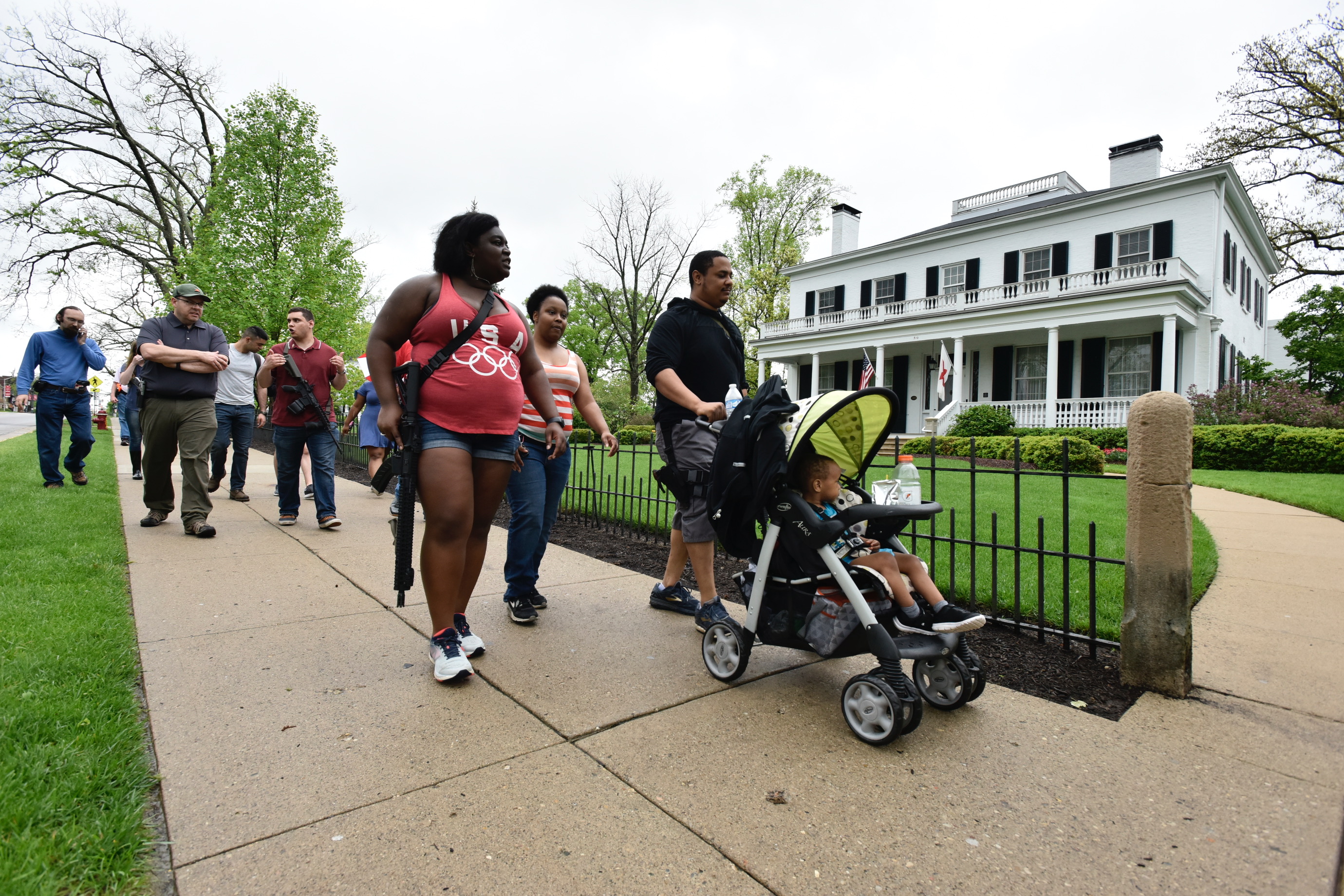 A parade through Miami University on Friday, May 3, 2019 supported open carry. NICK GRAHAM / STAFF