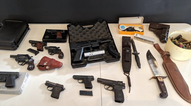 Pictured are firearms, knives and bullets surrendered from community members at the 2020 Street Rescue buyback program held in Hamilton. The event was skipped in 2021, but returns on Saturday, Feb. 26, 2022, in Hamilton. PROVIDED