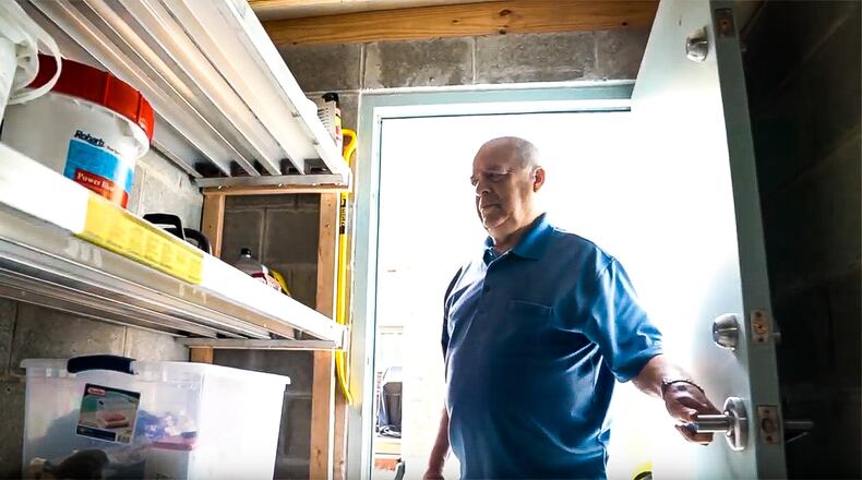 Tom Warner, pictured, and his wife Jane took advantage of a FEMA program administered by Ohio Emergency Management that helped pay for the installation of a tornado shelter outside their house. The couple has taken shelter in the safe room several times, including during the Memorial Day tornado outbreak when twisters touched down both north and south of their home in Union. FEMA PHOTO