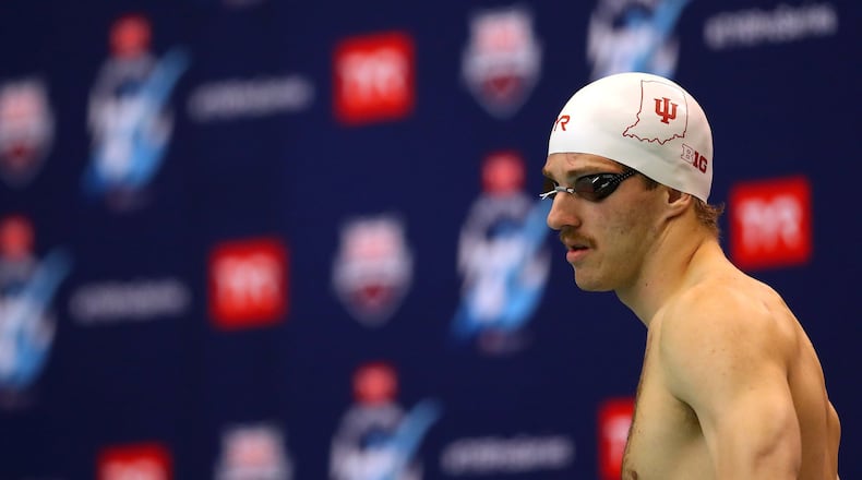 BLOOMINGTON, INDIANA - MAY 18: Zach Apple competes in the 200 Freestyle on Day Three of the TYR Pro Swim Series at Bloomington at Counsilman Billingsley Aquatics Center on May 18, 2019 in Bloomington, Indiana. (Photo by Maddie Meyer/Getty Images)