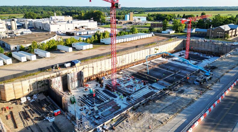 Construction is currently underway for the City's Combined Sewer Overflow (CSO) Basin project on North Main Street in Middletown. NICK GRAHAM/STAFF