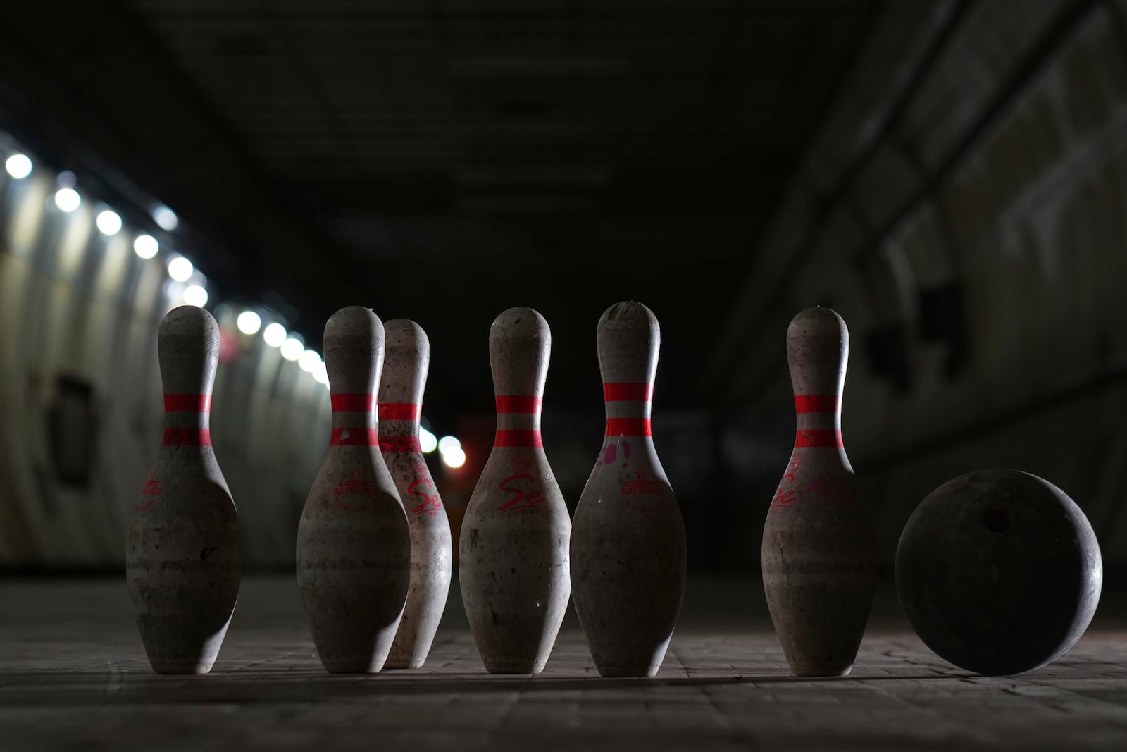 Skittles left in one of the tunnels are seen during a press tour in London, Thursday, June 19, 2025. (AP Photo/Joanna Chan)