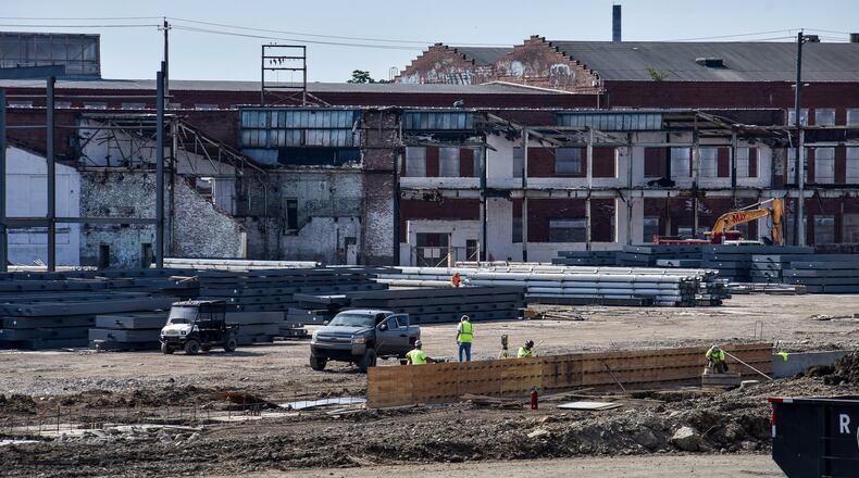 The media was invited to a tour of construction at Spooky Nook Sports Champion Mill Wednesday, June 17, 2020 in Hamilton. The multi-use sports and convention complex will have over a million square feet of space and is expected to be completed in December of 2021. NICK GRAHAM / STAFF