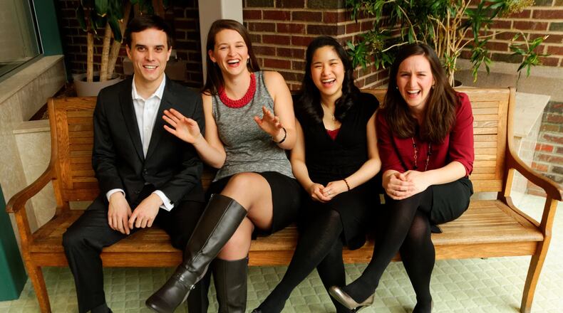 Lynx Project members (from left) Steven Humes, Megan McGill Moore, Florence Mak and Caitleen Kahn. Lakota West High School graduate Moore co-founded the Lynx Project, which seeks to connect performers and audiences by pairing the lyrics of four Cincinnati-area autistic youth with composers. CONTRIBUTED