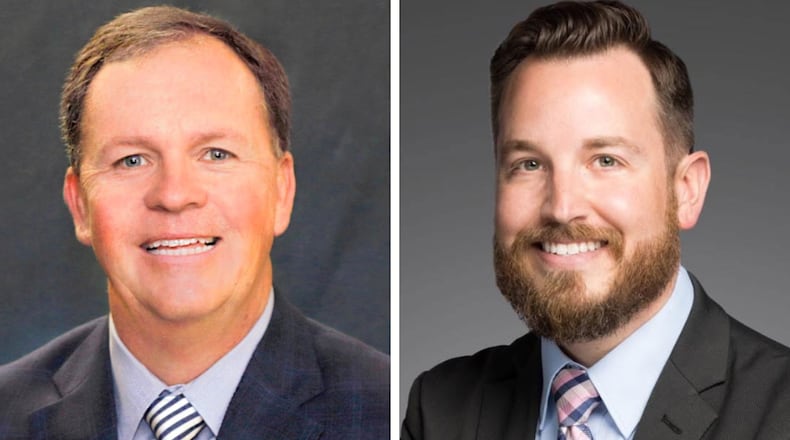 Roger Reynolds, left, and Michael Ryan are potential candidates for a Butler County commissioners seat. Reynolds is a former Butler County auditor and Ryan is a former Hamilton City Council member. FILE