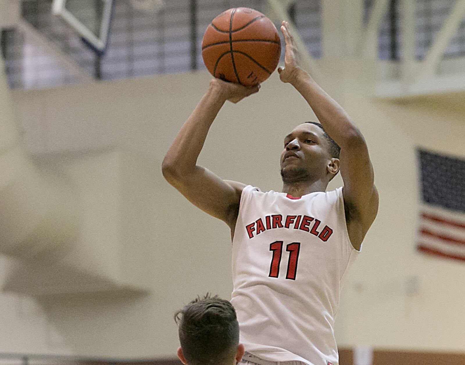 Fairfield forward Devin Turner shoots the ball Saturday night during the All-Butler County All-Star boys basketball game at the Hamilton Athletic Center. CONTRIBUTED PHOTO BY E.L. HUBBARD