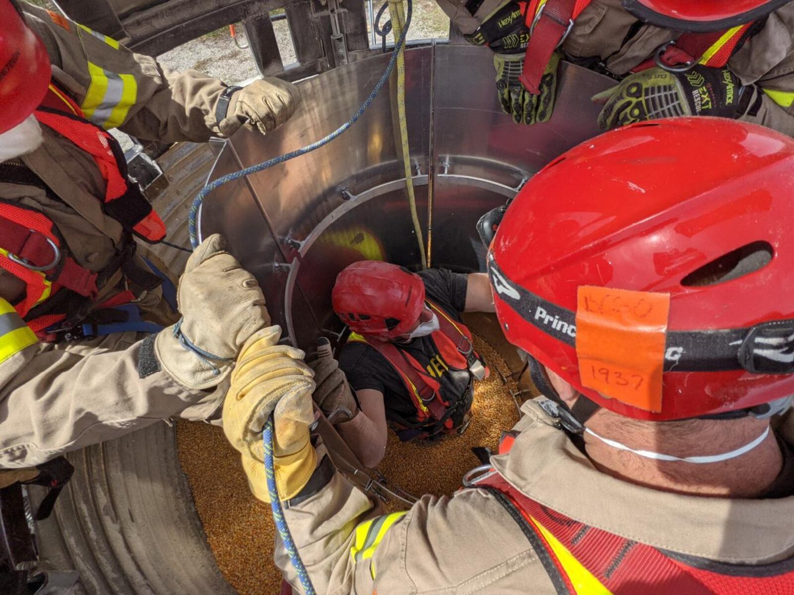 The Emergency Response Team from the Butler County Sheriff’s Office has been training this week on grain entrapment scenarios. CONTRIBUTED