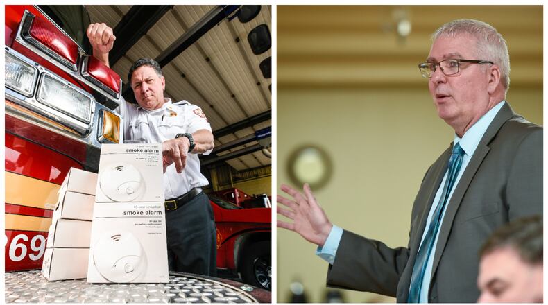 A proposed city charter change would allow Middletown’s city manager to seek external candidates when hiring a police or fire chief. Opponents to the proposed change say Middletown Fire Chief Paul Lolli (left) and Police Chief Rodney Muterspaw (right) have both been promoted through the ranks, something that allows them to know their departments well.
