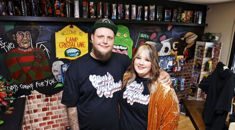Samantha Schmidt and David Robbins have opened a brick-and-mortar toy store in honor of their son, Oliver, 10, who died in October from complications of a bone marrow transplant. He had a form of leukemia and his parents promised they'd open a toy store when he got better. Instead, the store was opened in his memory. The store is opening Tuesday, May 3 on what would have been his 11th birthday. NICK GRAHAM/STAFF