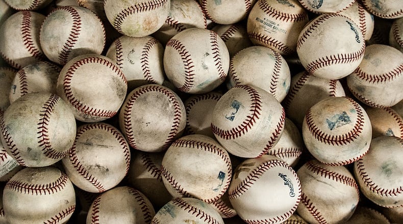 DENVER, CO - APRIL 7: A detail photograph of a locked basket of baseballs seen in a hallway within the stadium after a game between the Colorado Rockies and the San Diego Padres at Coors Field on April 7, 2013 in Denver, Colorado. The Rockies beat the Padres 9-1. (Photo by Dustin Bradford/Getty Images)
