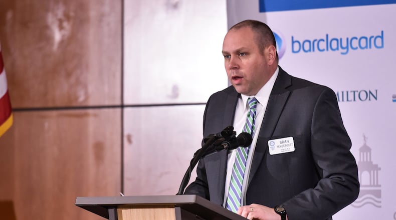 Brian Pendergest, Principal of Badin High School, speaks during a State of the Schools event Thursday, Jan. 18 at Courtyard by Marriott in Hamilton. NICK GRAHAM/STAFF