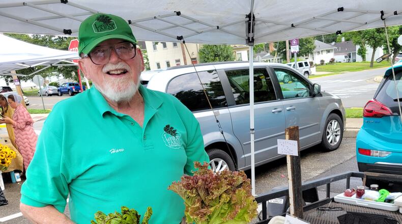 Locust Run Farm is owned by Harv Roehling, known for “Harv’s Lettuce.” He is seen here at the Oxford Farmers' Market. CONTRIBUTED