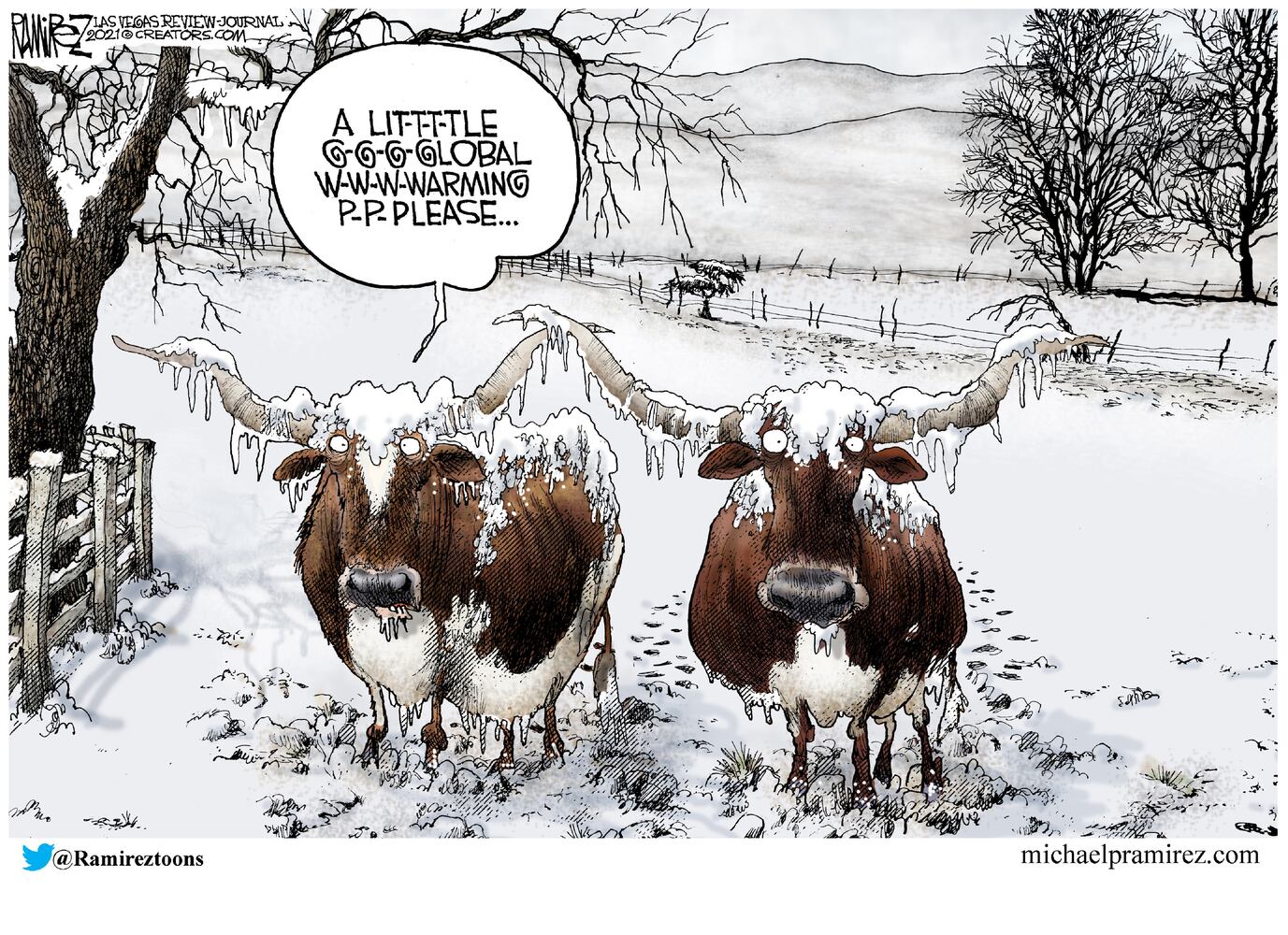 Week in cartoons: Frigid Texas, Rush Limbaugh and more