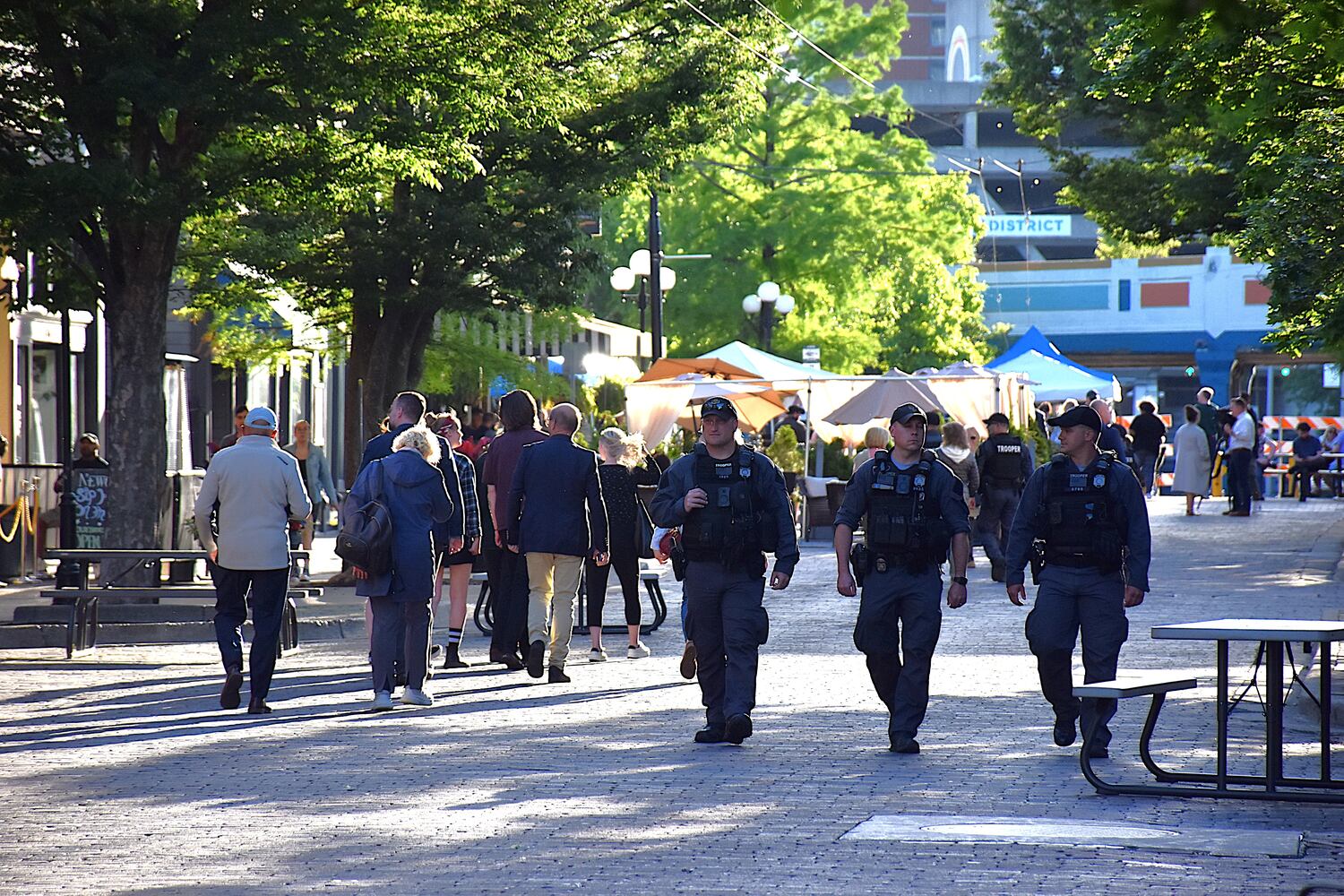 Police presence in Oregon District during NATO assembly