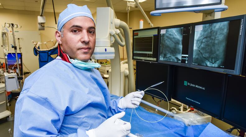 Dr. Mouhamad Abdallah, medical director of Atrium Medical Center’s Chest Pain Center and medical director of Atrium’s cardiac catheterization lab. NICK GRAHAM/STAFF