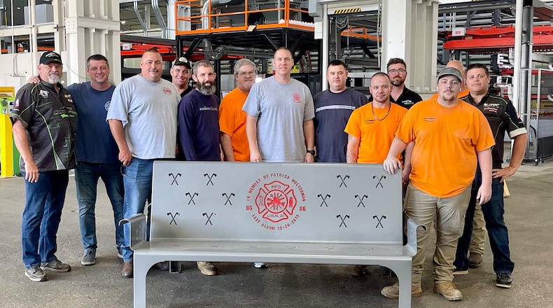 Darana Hybrid, of Hamilton, gave the Patrick Wolterman memorial bench a recoating as the weather had compromised the original surface. Pictured is the renovated bench on Sept. 14, 2022. PROVIDED