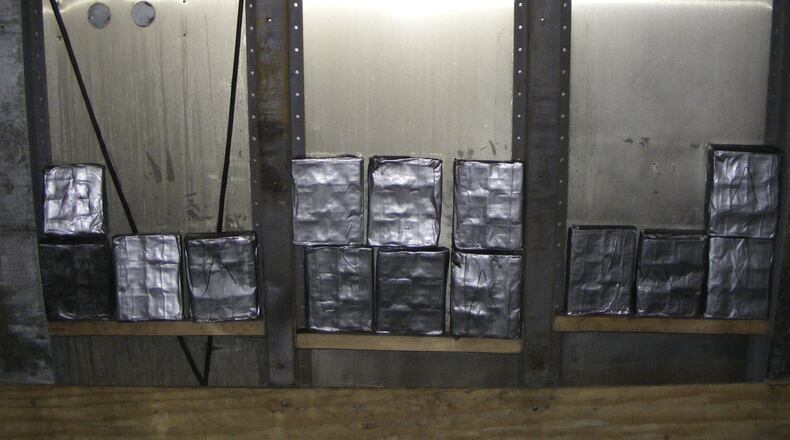 Cash ultimately headed to Mexico or bound for laundered in the U.S. is usually hidden as well the drugs when transported. Federal agents seized more than $1 million concealed in the wall of a semi trailer during a 2013 stop on Interstate 70 in Preble County.