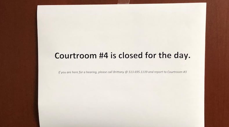 The Warren County Common Pleas Court presided over by Judge Tim Tepe is expected to remain closed for several weeks in response to two positive tests for the new coronavirus.