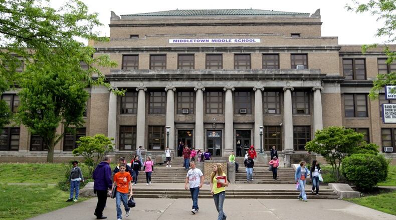Three students are facing charges after incidents Wednesday at Middletown Middle School, where marijuana was found in lockers. STAFF FILE PHOTO
