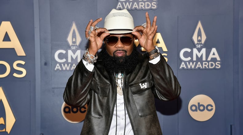 FILE - Blanco Brown arrives at the 58th Annual CMA Awards on Wednesday, Nov. 20, 2024, at Bridgestone Arena in Nashville, Tenn. (Photo by Evan Agostini/Invision/AP, File)