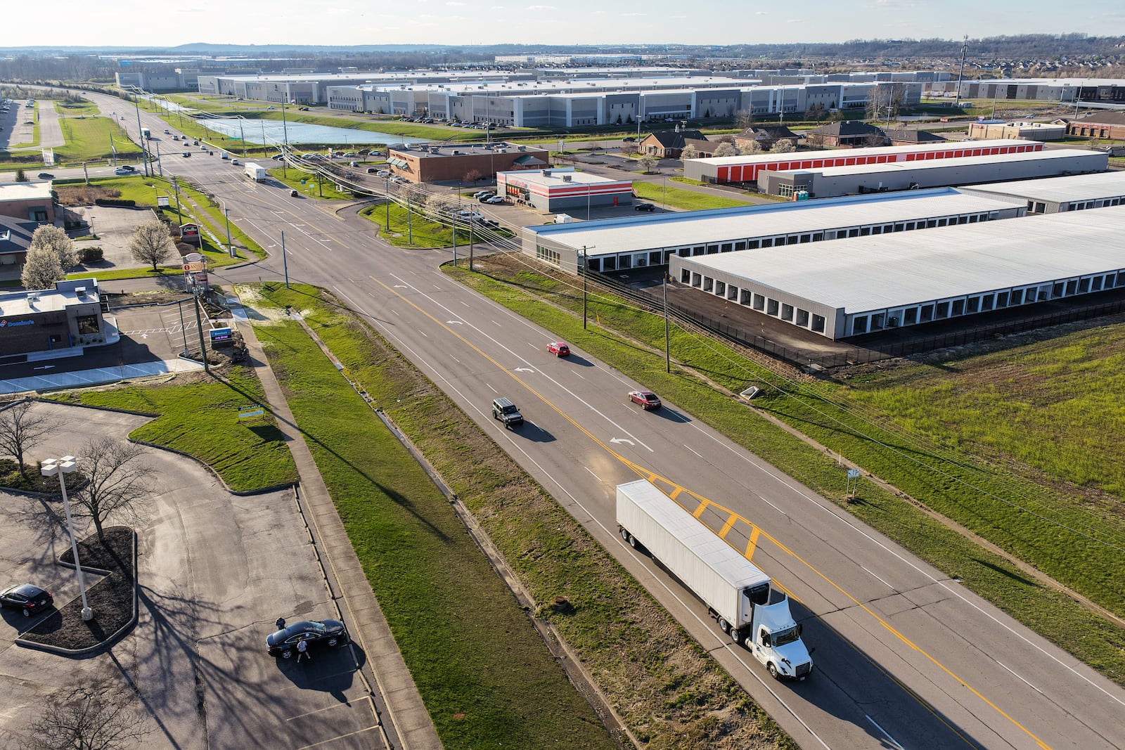 Union Centre corridor to be studied by consultants to help with future plans. This is a view near I-75 in West Chester Township. NICK GRAHAM VIA DRONE/STAFF