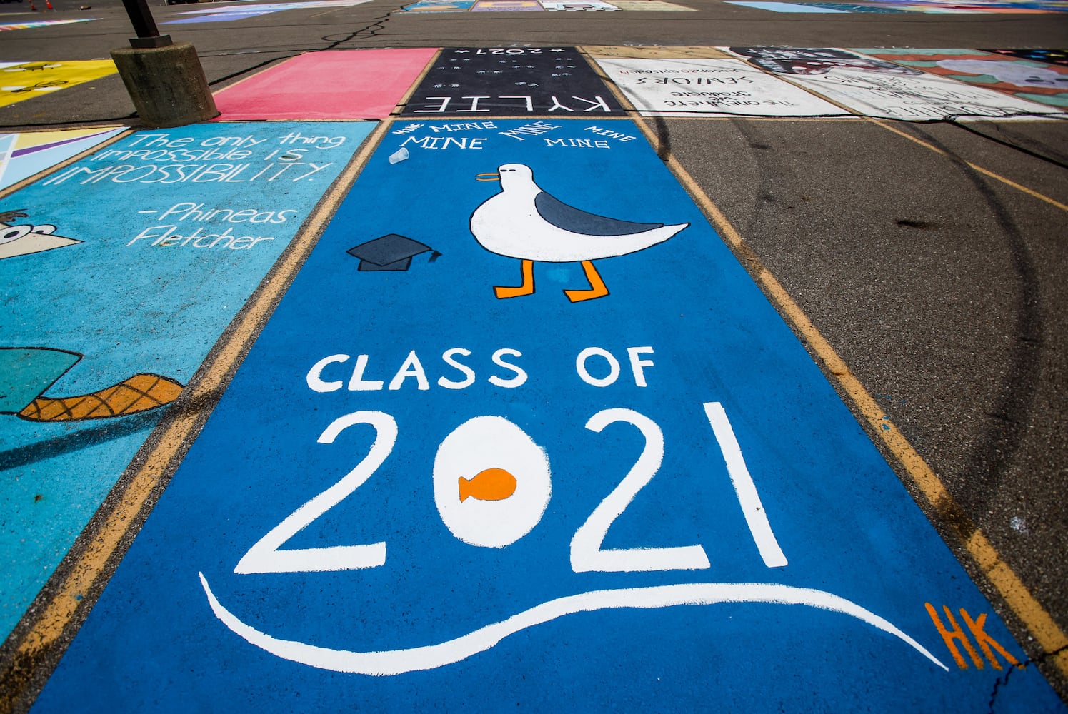 081220 Lakota East parking spot painting