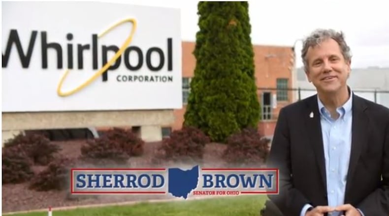 U.S. Sen. Sherrod Brown, D-Ohio, in a screenshot of a new ad. CONTRIBUTED