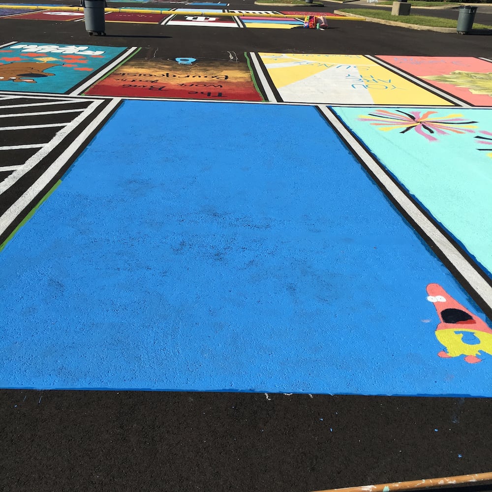 Fairfield High School senior parking spaces painted