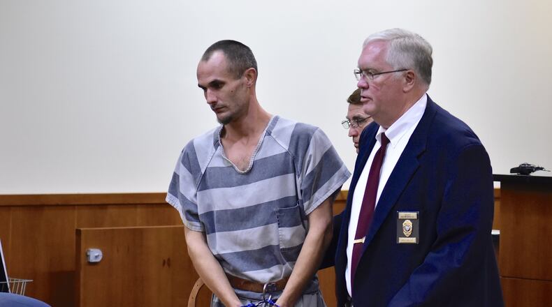 Kenneth Roesch appeared for a hearing in Middletown Municipal Court Monday, July 15 charged with murder for allegedly stabbing Carlton Brock several times in the torso during an argument. The case was sent to Butler County Grand Jury by Judge James Sherron. NICK GRAHAM/STAFF