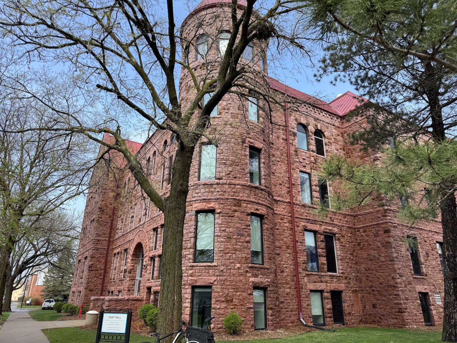 State University's East Hall is shown on Monday, April 28, 2025, in Madison, S.D. (AP Photo/Sarah Raza)