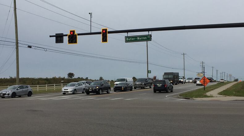 More left turn lanes will be added from northbound Butler Warren Road and from eastbound Liberty Way. ED RICHTER/STAFF
