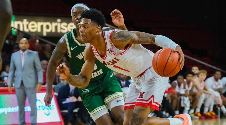 Nike Sibande scored 19 of his 25 points in the second half in Tuesday night’s win over Kent State. File photo courtesy of Miami Athletics