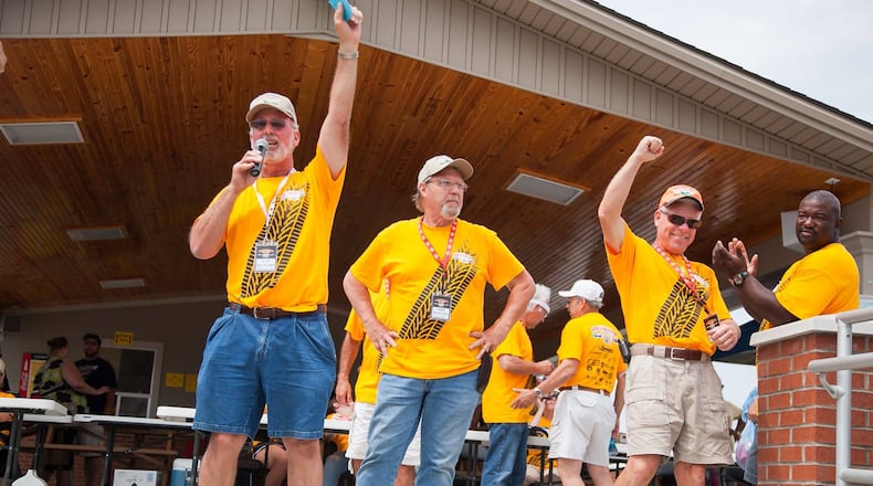 The 9th annual Cruise In For Kids Car Show is set for Sunday, June 25. Pictured is Nuxhall Foundation President and Board Chairman Kim Nuxhall with Car Show Committee co-chairs Steve Crain and Ken Rhodus at the 2021 show. PROVIDED