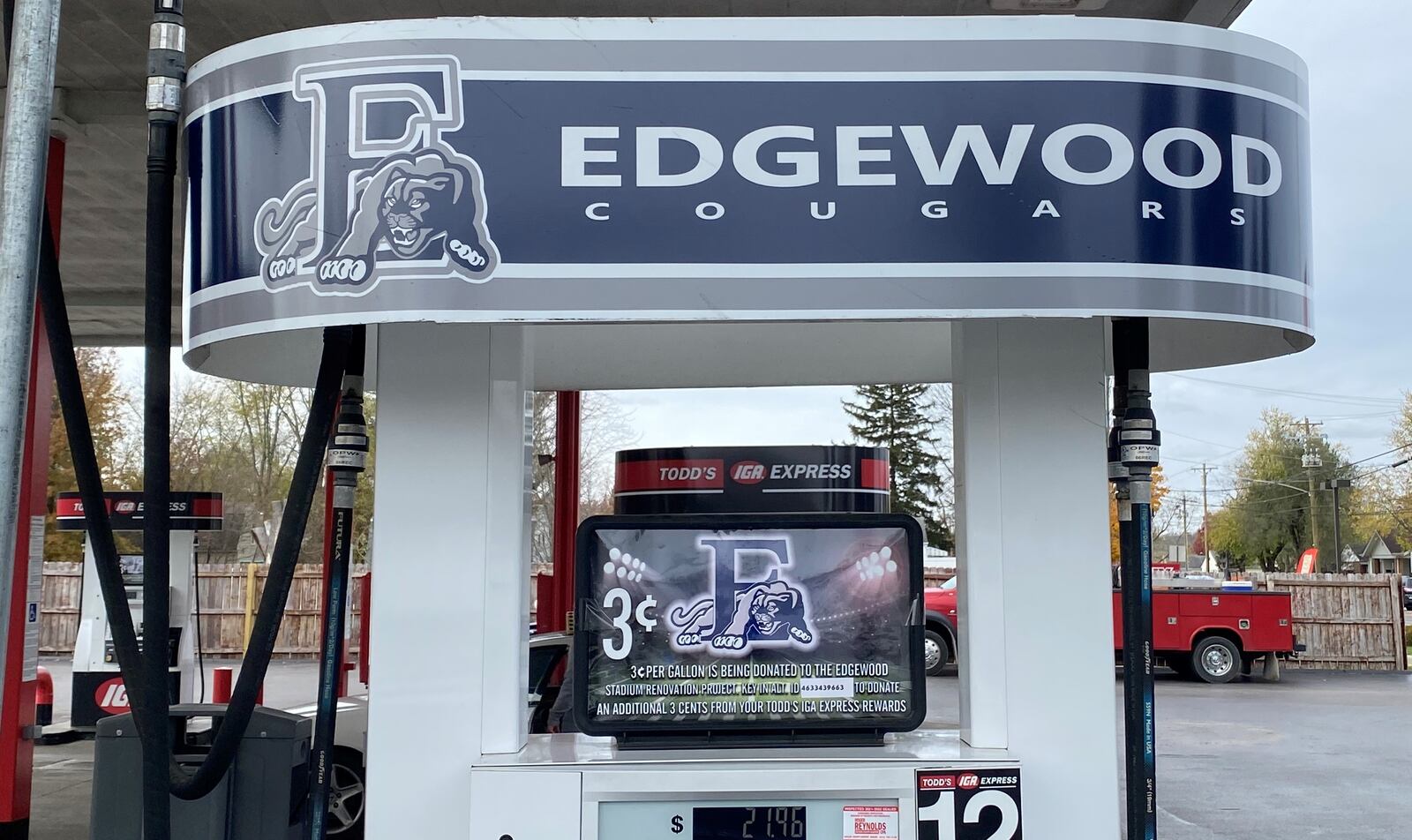 Edgewood Schools’ governing board approved a $1.1 million plan this week to replace the aging synthetic turf of its sports field, running track and renovate its surrounding stadium. And the district also launched a fund-raising campaign to fuel individual donations by enlisting a local grocer’s gas station pump where a portion of each fill-up will send money to modernize the stadium and field. (Provided Photo\Journal-News)