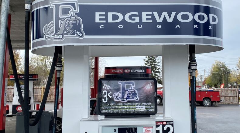 Edgewood Schools’ governing board approved a $1.1 million plan this week to replace the aging synthetic turf of its sports field, running track and renovate its surrounding stadium. And the district also launched a fund-raising campaign to fuel individual donations by enlisting a local grocer’s gas station pump where a portion of each fill-up will send money to modernize the stadium and field. (Provided Photo\Journal-News)
