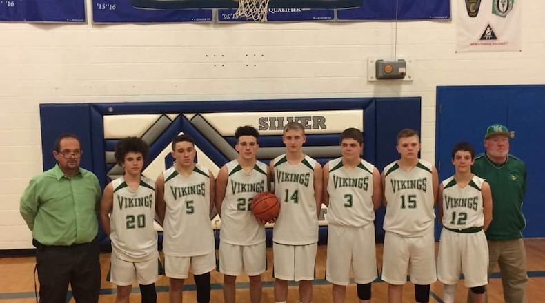 New Miami’s junior high “A” boys basketball team didn’t lose a game this season, finishing 18-0. SUBMITTED PHOTO