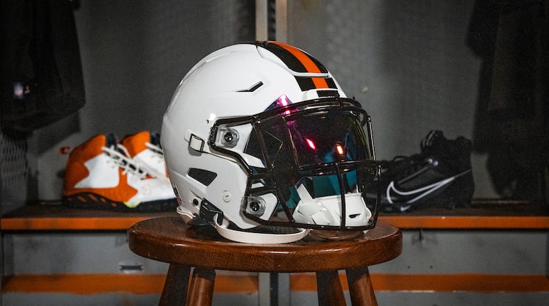 The Cleveland Browns new white helmet. CONTRIBUTED