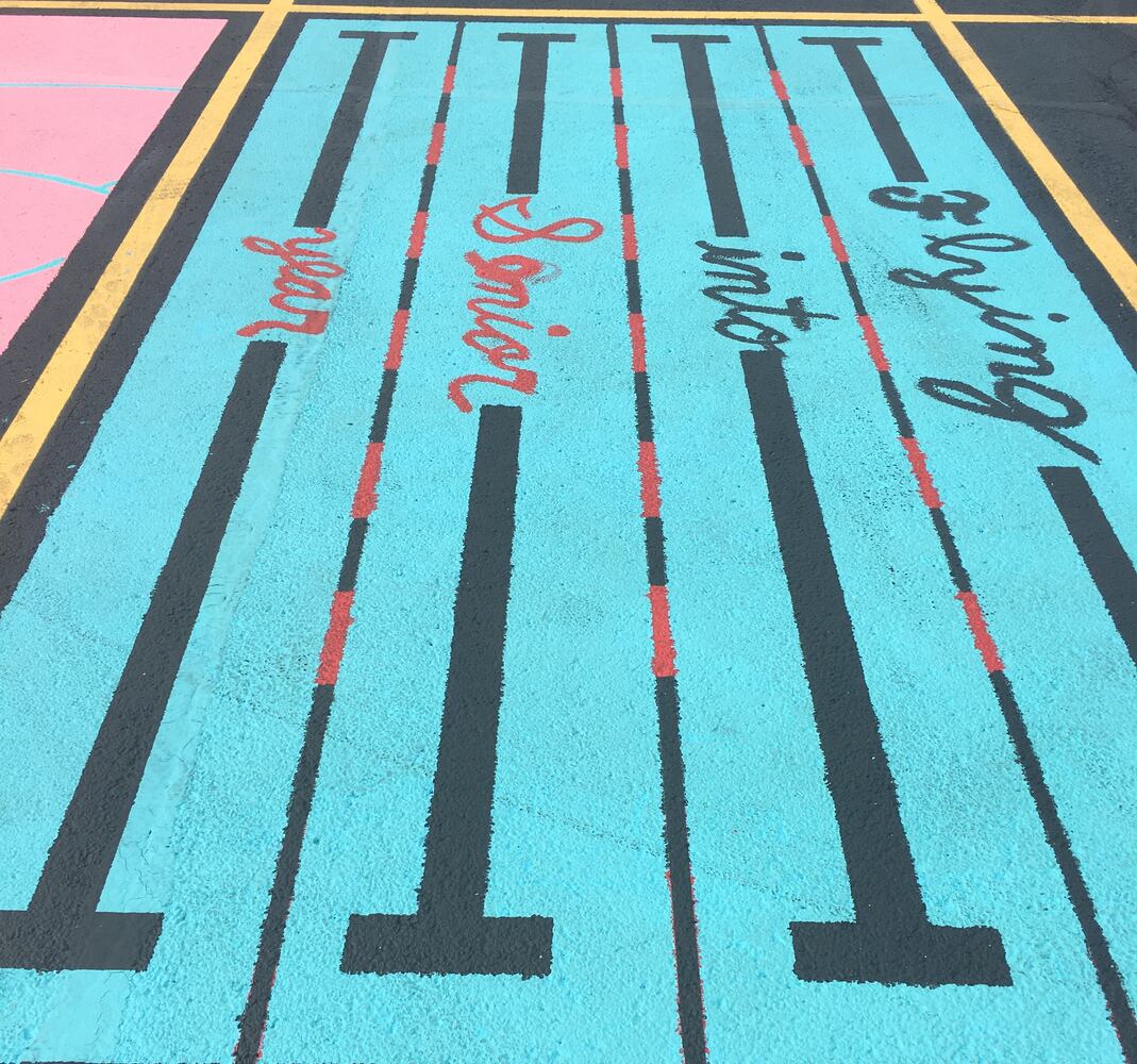 Badin senior parking lot spaces