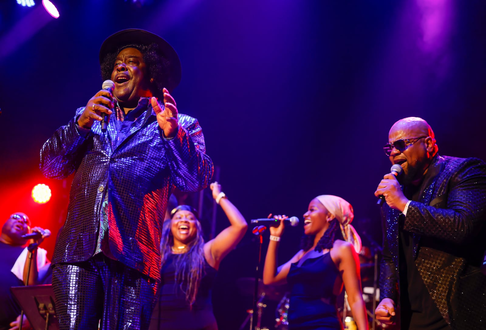 Middletown Rocks event Thursday, June 26, 2025 at Sorg Opera House in Middletown brought local talent to the stage to raise money for Community Building Institute. Steve Hightower performs for the crowd with backup singers. NICK GRAHAM/STAFF