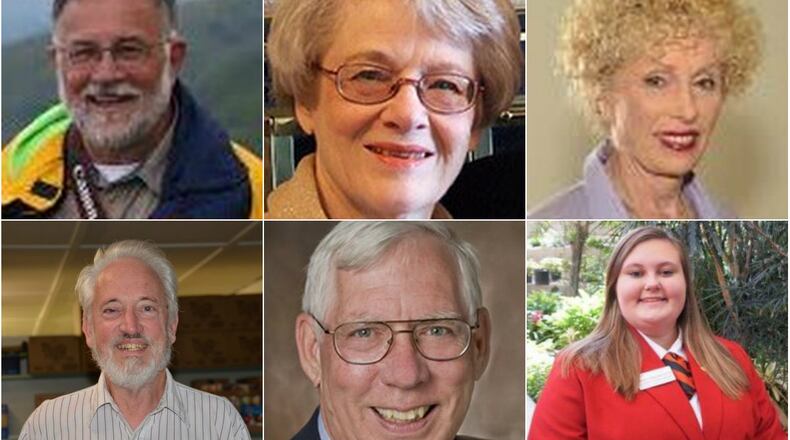 The Oxford Citizens of the Year and Years for 2018: (from top left) Mark Boardman, Sue Jones, Kathy McMahon-Klosterman, Bob Ratterman, John Skillings and Braelynn Wagers.