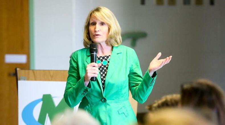 Mason City Schools Superintendent Gail Kist-Kline speaks during a meeting earlier this year about the district s expansion and improvement plans. This school year will be the final one for Kist-Kline who has announced she is retiring and will take a new job as president at The Christ College of Nursing & Health Science.