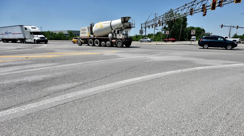 In a joint project with the city of Hamilton and the Ohio Department of Transportation, Bypass Ohio 4 near the intersection of Symmes Road in Fairfield was micro-milled, a process that removes a thin layer of asphalt. The rougher road will help with the reported slickness of asphalt, said Fairfield Public Works Director Dave Butsch. NICK GRAHAM/STAFF