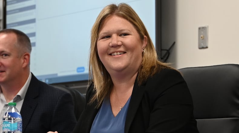 Hamilton City Schools Board of Education has hired its next district superintendent when it approved a contract with Associate Superintendent Andrea Blevins on Thursday morning, June 27, 2024. She will be the next Hamilton schools superintendent beginning Aug. 1, 2025. MICHAEL D. PITMAN/STAFF