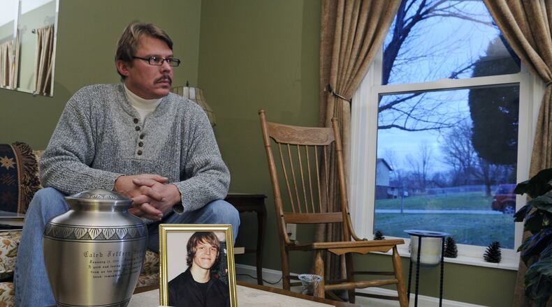 Jeff Surface, father of Caleb Surface, who was killed in an officer-involved shooting on Jan. 18 in Fairfield speaks to the Journal-News about the investigation Monday, Nov. 24 at his home in Fairfield. NICK GRAHAM/FILE