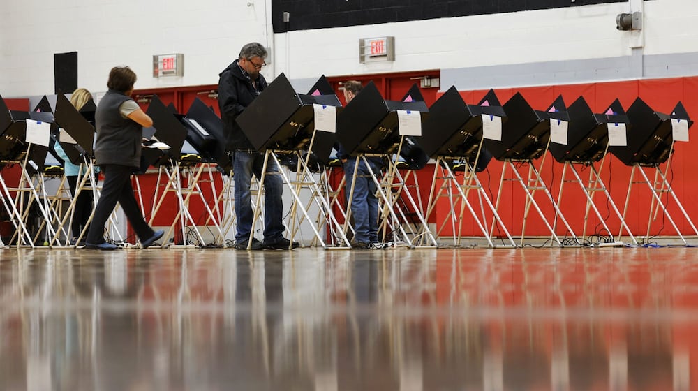 Voters cast their ballots at Creekside Middle School Tuesday, May 3, 2022 in Fairfield. NICK GRAHAM/STAFF