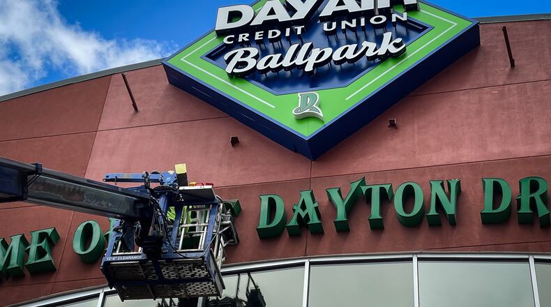 New signage and COVID-19 safety features are set for opening day at Day Air Field. JIM NOELKER/STAFF